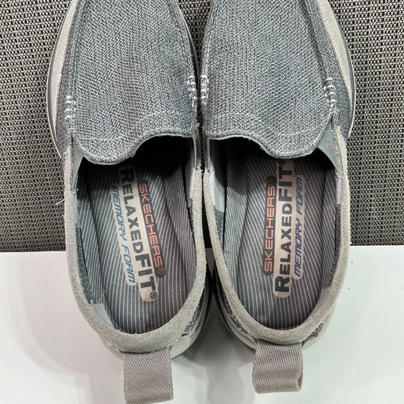 Skechers Relaxed Fit Memory Foam Slip-On Shoes Gray Size 11 Men's Casual - Picture 6 of 9